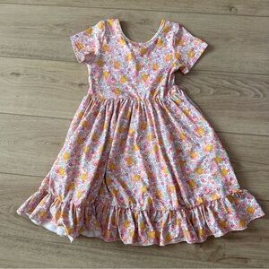 Charming Floral Kids Dress with Ruffle Hem